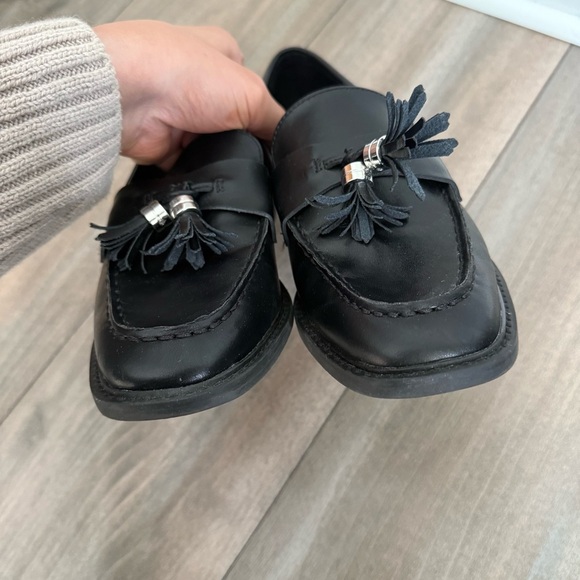 Steve Madden Annabeth genuine leather tassel Loafer black size 8 - Picture 5 of 6